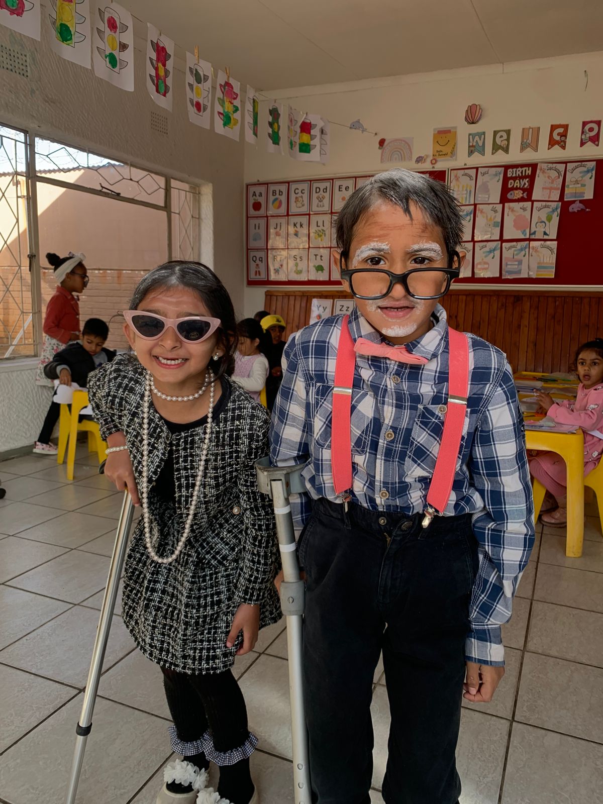 Students expressing happiness and unity